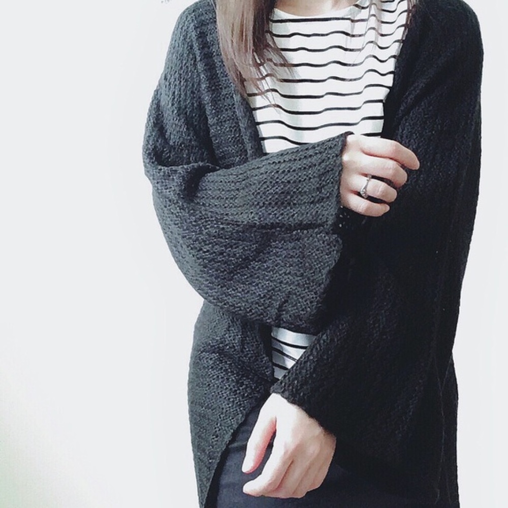 🏷BOGO-NWT Black Oversized Open-front cardigan - Picture 5 of 8